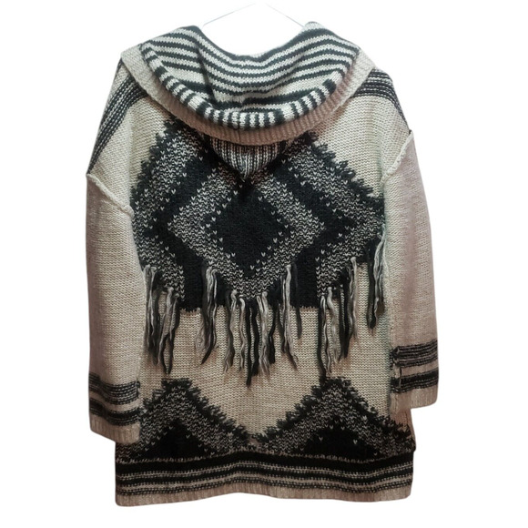RDI Oversized Aztec Fringe Cardigan Sz SP | Boho Hoodie Sweater Western Knitwear - Picture 2 of 7